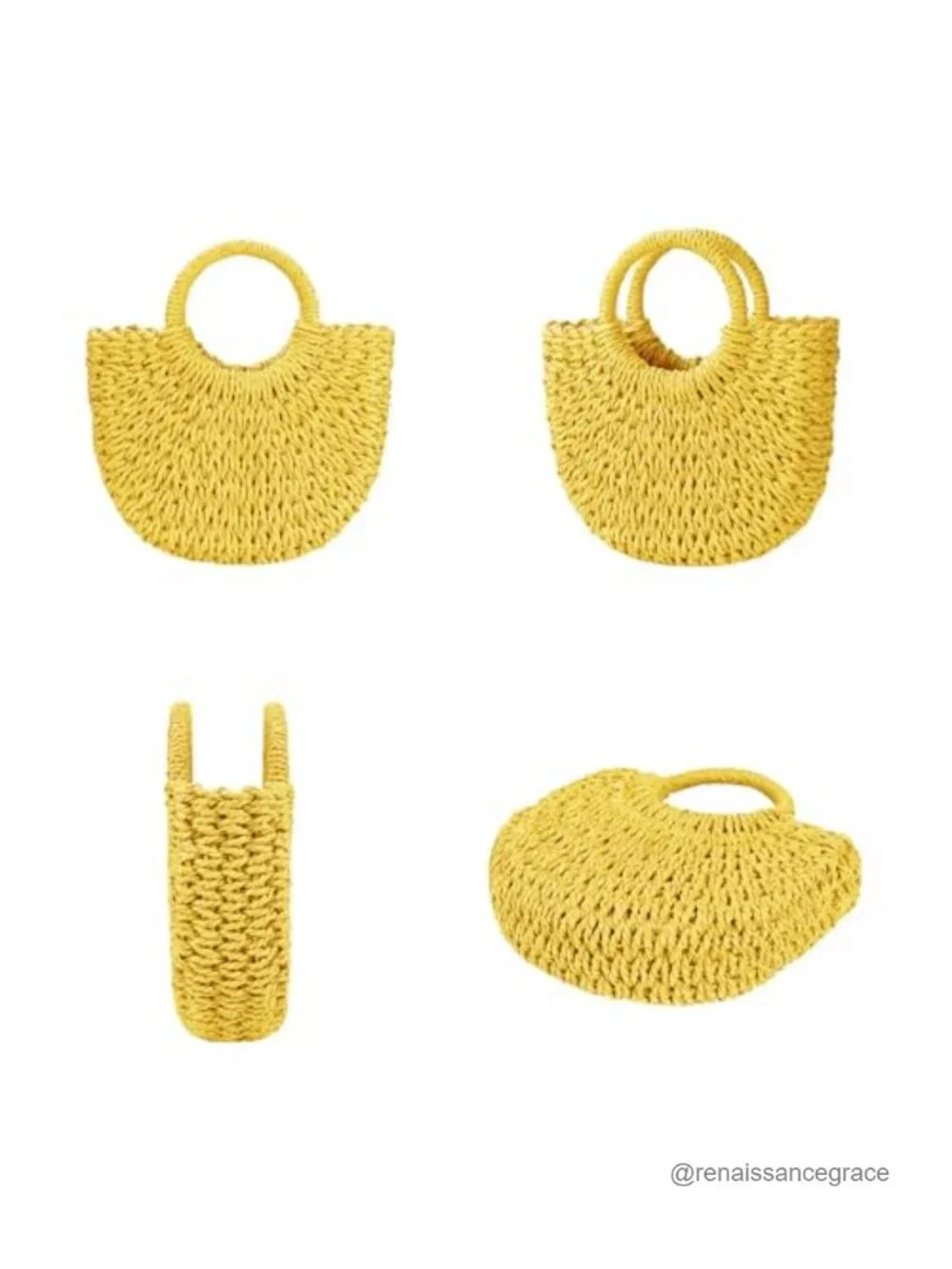Woven Straw Beach Bag Shoulder Crossbody Satchel Handbag Summer